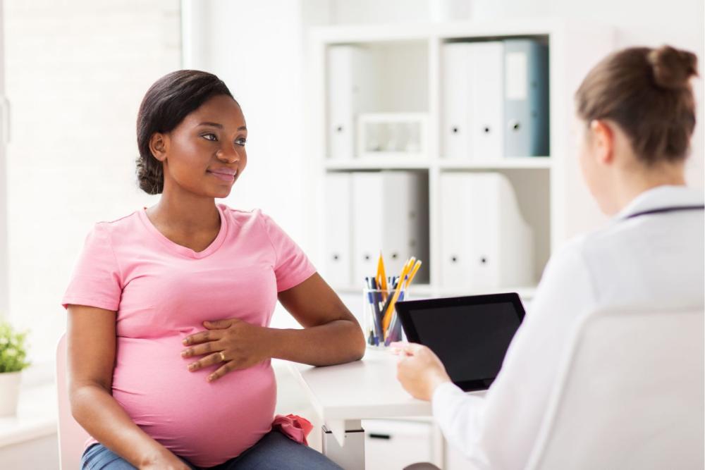 pregnant mom at appointment